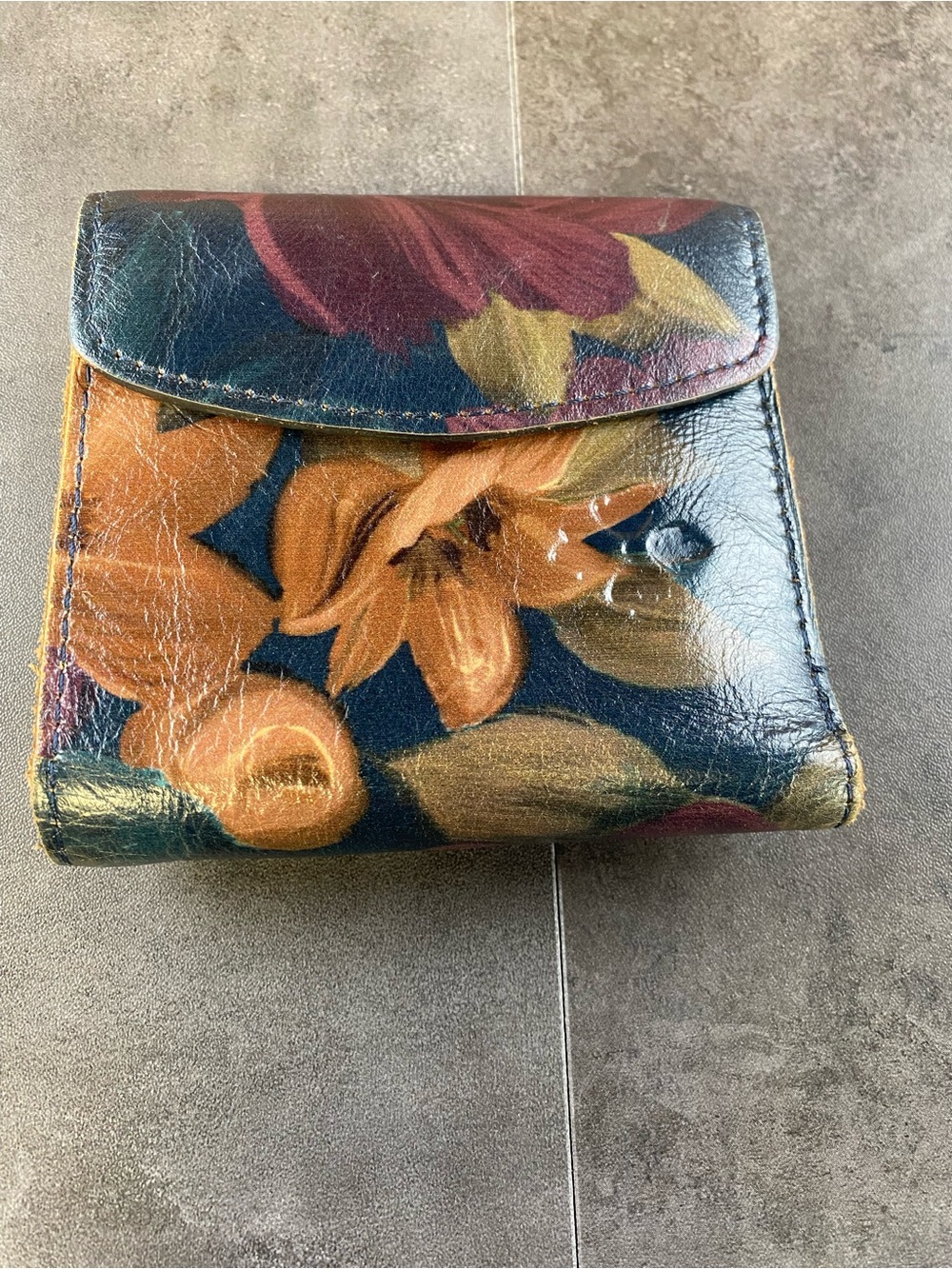 Patricia Nash RETI Le Fleur Floral Leather Compact Fold Wallet